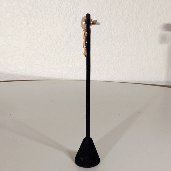 Juicy Couture Los Angeles Gold Toned Heart & Rhinestone Dangle Earrings - Picture 6 of 11